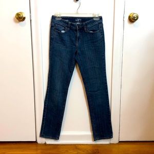 LOFT Straight Jean Size 2P (Dark Wash, Low Rise)